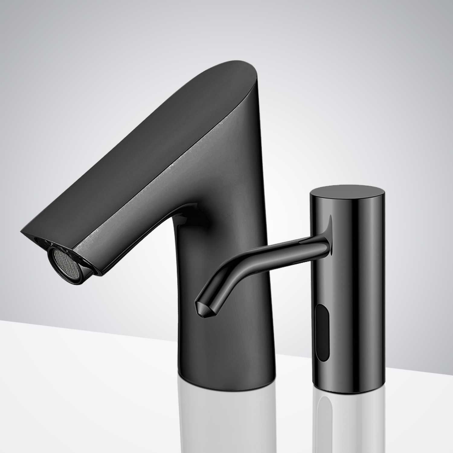 Fontana Geneva Black Touchless Motion Sensor Faucet & Automatic Soap Dispenser for Restrooms