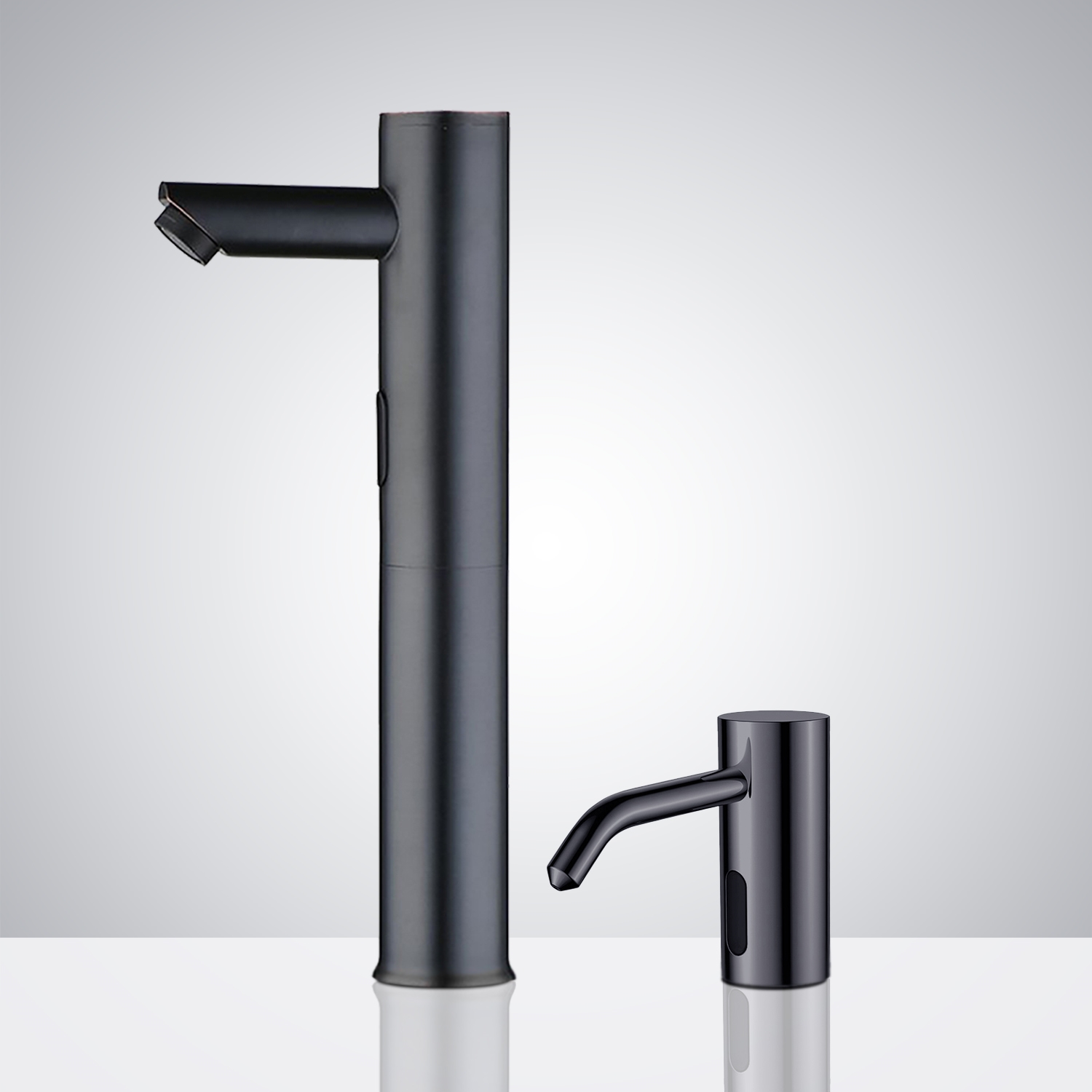 Fontana Bavaria Dark Oil Rubbed Bronze Tripod Motion Sensor Faucet & Deck Mount Automatic Liquid Soap Dispenser for Restrooms