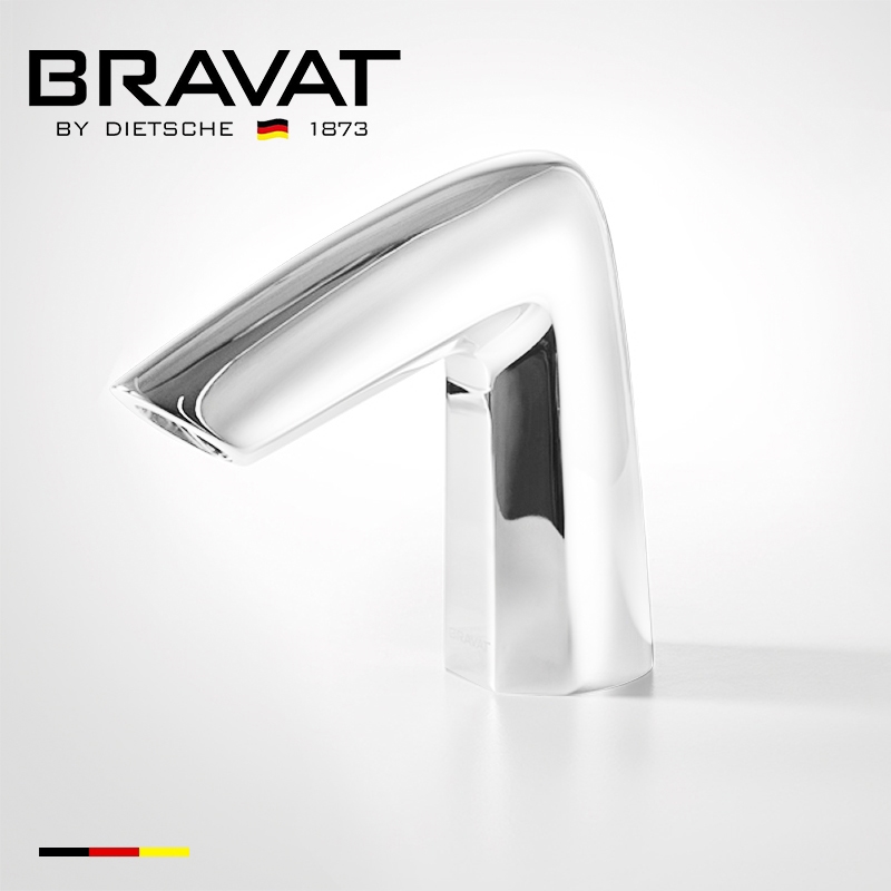 Bravat Commercial Deck Mount Bright Chrome Automatic Sensor Faucet