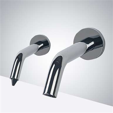 Fontana Reno Chrome Finish Wall Mount Dual Automatic Commercial Sensor Faucet And Soap Dispenser