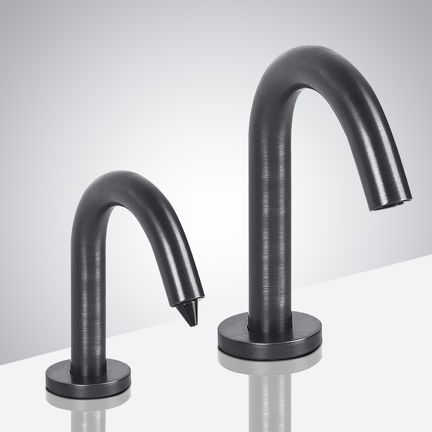 Fontana Rio Goose Neck Black Finish Dual Automatic Commercial Sensor Faucet And Soap Dispenser