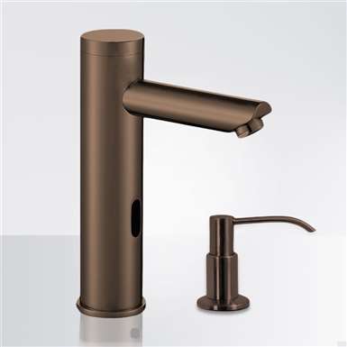 Fontana Napoli Automatic Deck Mount Oil Rubbed Bronze Finish Commercial Sensor Faucet And Soap Dispenser Combo