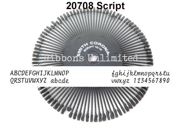 20708 Smith Corona H Series Script 12 Printwheel