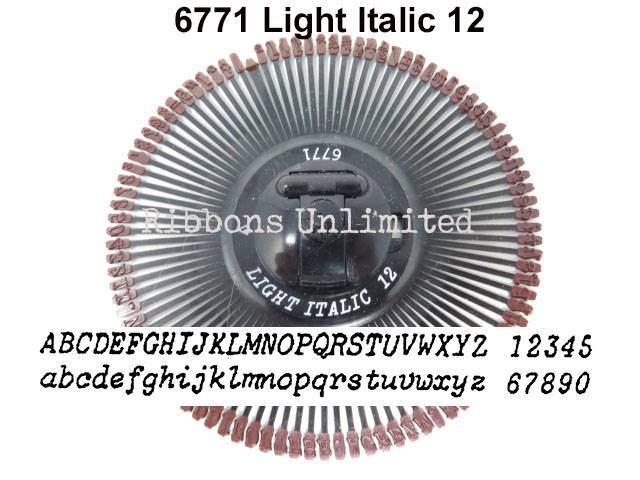 Silver Reed 6771 Light Italic 12 Printwheel