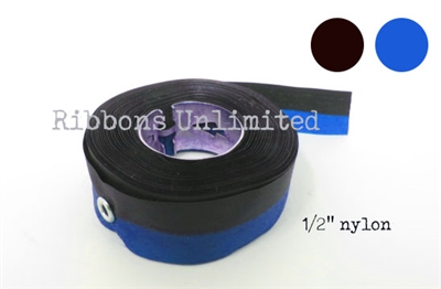 70BKBL 1/2 X13Yds Black/Blue Ribbon With Eyelets