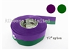70PURGRN 1/2" X 13 Yards Purple/Green Replacement Inked Ribbon With Eyelets