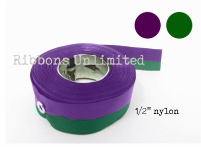 70PURGRN 1/2 X13Yds Purple/Green Ribbon With Eyelets