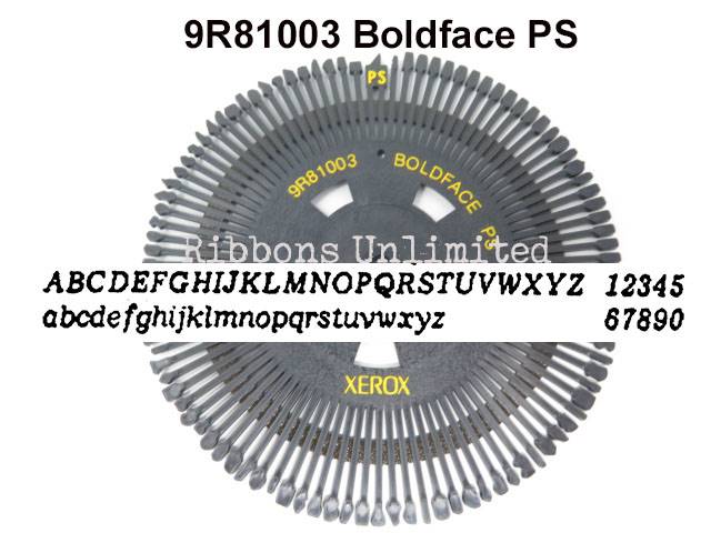 Xerox 9R81003 Boldface PS Typewriter Printwheel