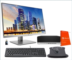 HP EliteDesk 705 G5 SFF PC Desktop Bundle with HP E243 Monitor, Office 365, WiFi, Keyboard, Mouse, and Mouse Pad from Aventis Systems