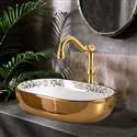 Fontana Vessel Sink and Gold Royal Queen Touchless Motion Sensor Faucet Combo