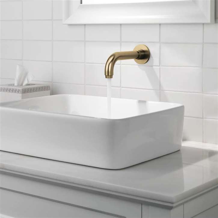 Fontana Vessel Sink and Gold  Touchless Motion Sensor Faucet Combo