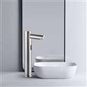 Fontana Vessel Sink and Brushed Nickel Tall Touchless Motion Sensor Faucet