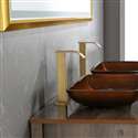 Fontana Vessel Sink and Gold Touchless Motion Sensor Faucet