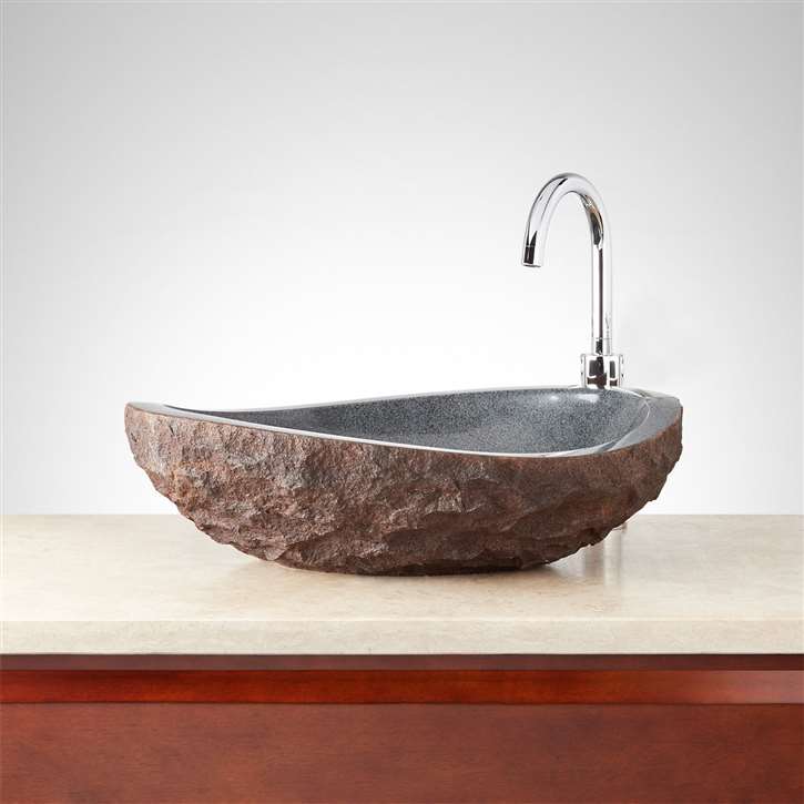 Fontana Vessel Sink and Chrome Touchless Motion Sensor Faucet