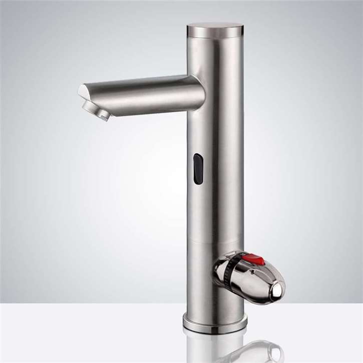 Fontana Brushed Nickel Commercial Temperature Control Automatic Sensor Faucet with Built-In Mixing Valve