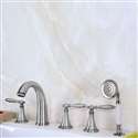 Afragola Chrome Finish Bathroom Tub Faucet Mixer Tap With Handheld Shower