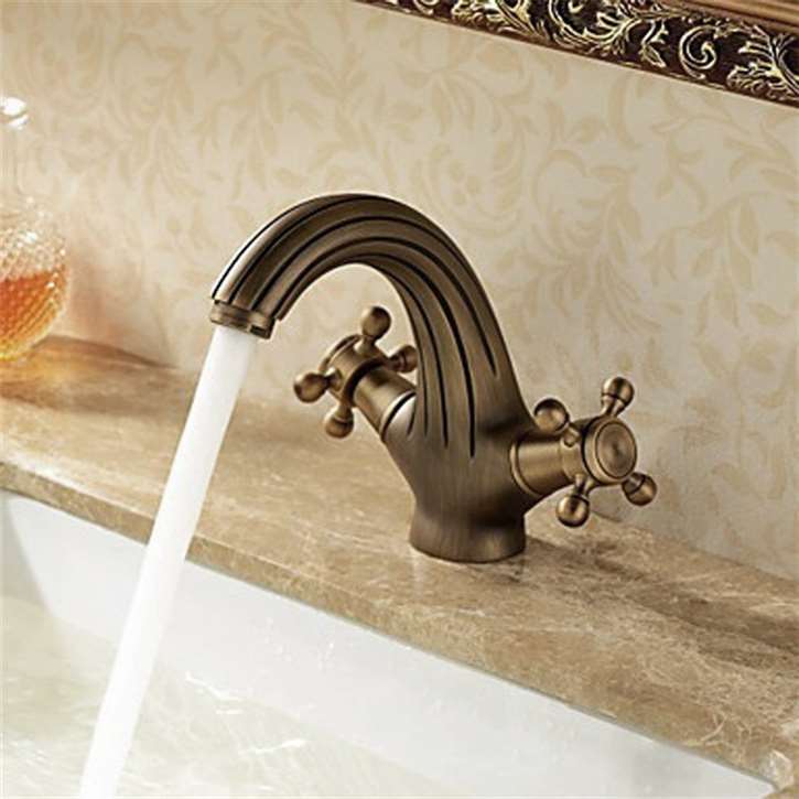 Artemisa Soild Brass Bronze Double Handle Mixer Sink Faucet