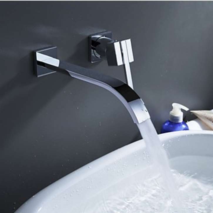 Melo 2Pcs Faucet Set Polished Chrome Bathroom Sink Mixer Faucet