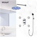 Bravat  Stainless Steel Jetted Body Massage LED Shower Head Set with Handheld Shower