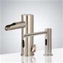 Platinum Brushed Nickel Commercial Automatic Temperature Control Thermostatic Sensor Tap with Matching Soap Dispenser