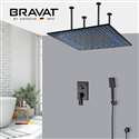 Fontana Berlin Matte Black Square Color Changing LED Rain Shower System