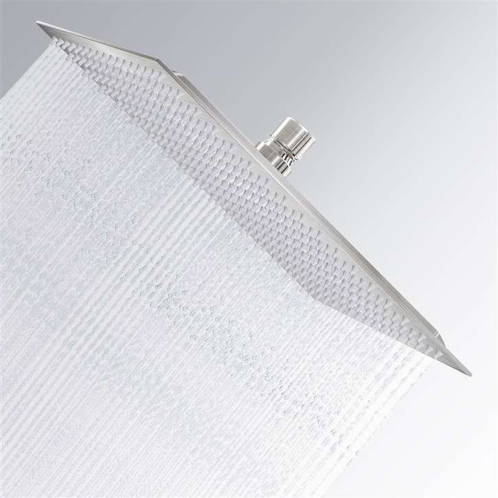 New Large 16" Nickel Brushed Rainfall Shower Head Ultrathin Square Shower Head