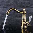 Lenox Gold Plated Deck Mount Mixer Bath Vessel Sink Faucet