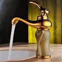 Sicily Luxury Gold Plated Jade Bathroom Vessel Sink Faucet Single Handle Mixer