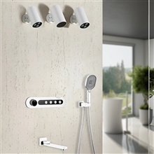 Fontana Cotteridge In White Finish Stainless Steel Thermostatic With Digital Display Copper Bathroom Mixer In Shower Set