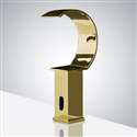 Fontana Contemporary Infrared Waterfall Commercial Automatic Motion Sensor Faucet in Gold