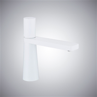 Fontana White Finish Bathroom Faucet Deck Mounted Single Hole with Hot and Cold Water Mixer