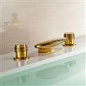 waterfall bathroom bathtub gold finish faucet