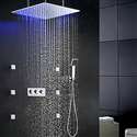 Fontana Glasgow 24" LED Ceiling Rainfall Shower Head Set With Body Jets