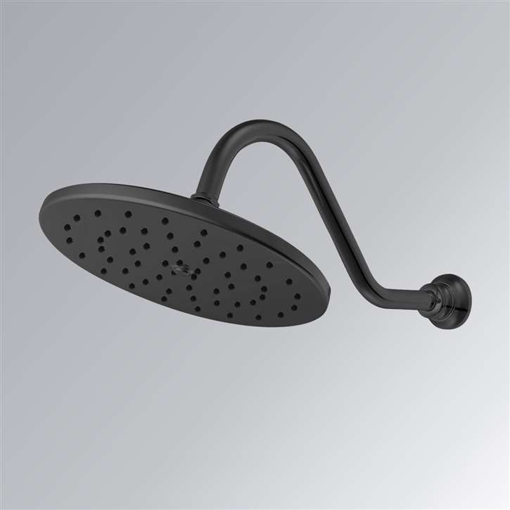 Fontana Matte Black Round Rainfall Showerhead