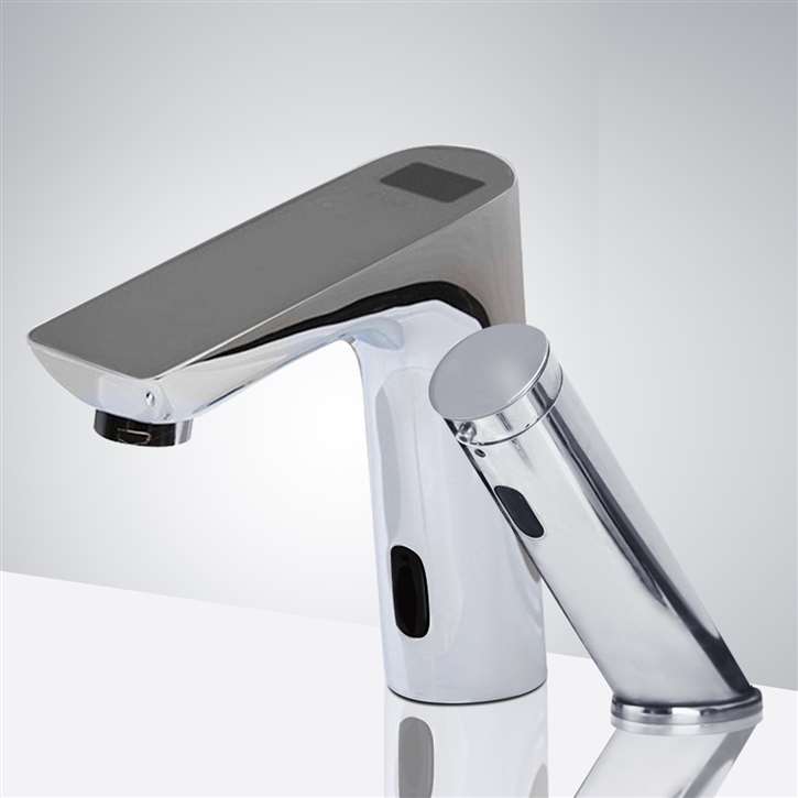 Fontana Digital Display Automatic Touch Free Motions Sensor Faucet with Automatic Foam Soap Dispenser in Chrome Finish