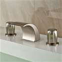 Montreal Brushed Nickel Finish Deck Mount Bathtub Faucet with Hot and Cold Mixer