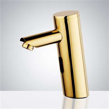 Kios Commercial Shiny Gold Finish Infrared Motion Sensor Faucet