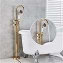 Fontana Carpi Floor Mounted Dual Handle Bathroom Faucet with Hand Shower