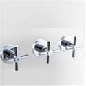 3-Handles 2-way Bathroom Shower Valve In-wall Mixer Valve Shower Faucet Control Valve Chromed Plated Brass Material 7001-2