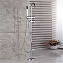 Fontana Lyon Bath Tub Faucet Floor Mounted Chrome Finish with Handheld Spray