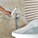 Fontana Verona Bath Tub Faucet Floor Mounted Chrome Finish with Handheld Spray