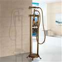 Fontana Le Havre Antique Brass Floor Standing Telephone Style Bath Shower Faucet