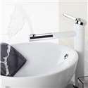 Sardinia Brass Deck Mount Chrome White Bathroom Faucet