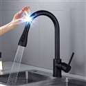 Fontana Chatou Stainless Steel Pull Down Kitchen Faucet with Assistive Touch in Matte Black Finish