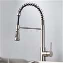 Fontana Creteil Brushed Nickel Finish Stainless Steel Kitchen Faucet with Pull Down Sprayer