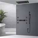 Fontana Imperia 27*15" LED Matte Black Shower System with Handheld Shower and 6 Body Jets
