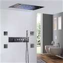 Fontana Naples Musical Thermostatic LED Rainfall Shower System with Body Jets and Hand Shower in Oil Rubbed Bronze