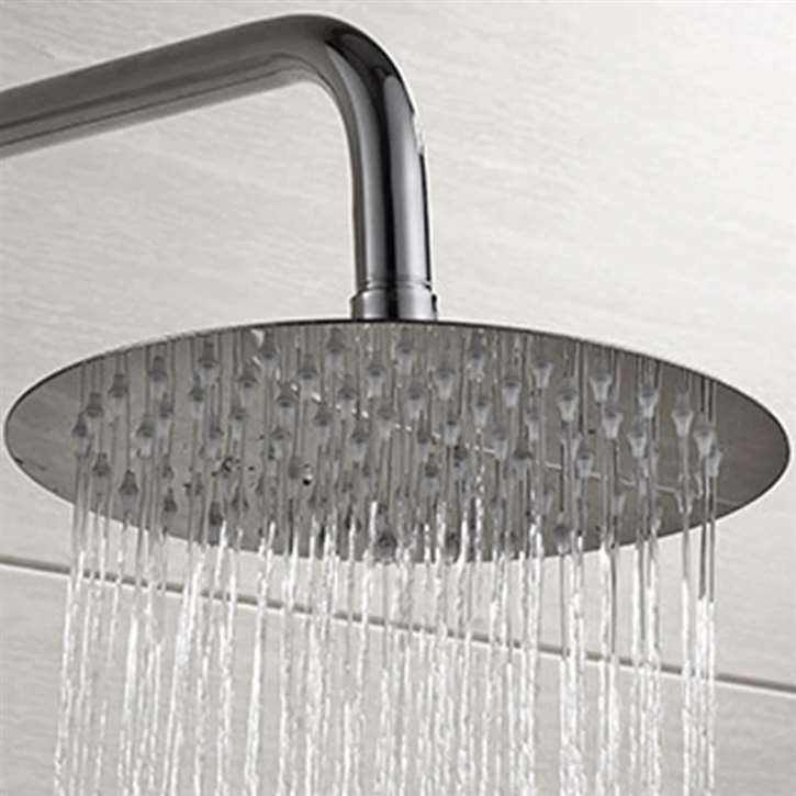 Fontana St. Gallen Ultra-Thin Chrome Finish Stainless Steel 12" Bathroom Shower Head