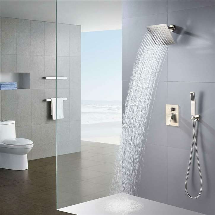 FontanaShowers Brushed Nickel Rainfall Shower Set