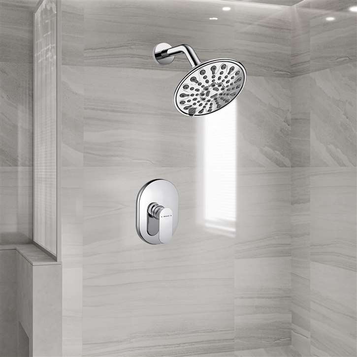 Fontana Tarn Chrome Wall Mounted Shower Head Set